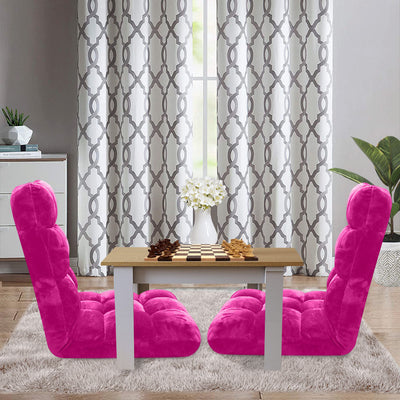 SOGA 2X Floor Recliner Folding Lounge Sofa Futon Couch Folding Chair Cushion Pink