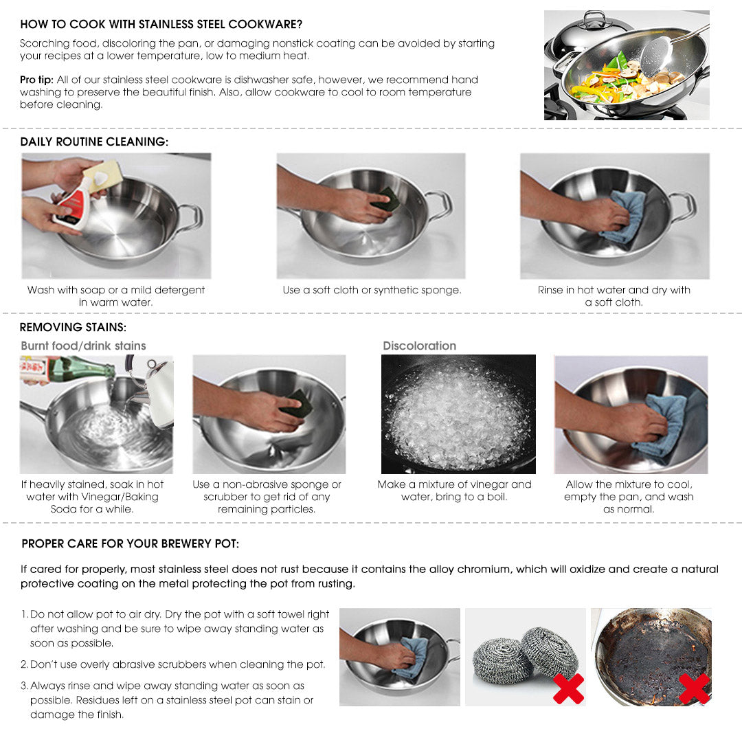 SOGA Stock Pot 113Lt Top Grade Thick Stainless Steel Stockpot 18/10