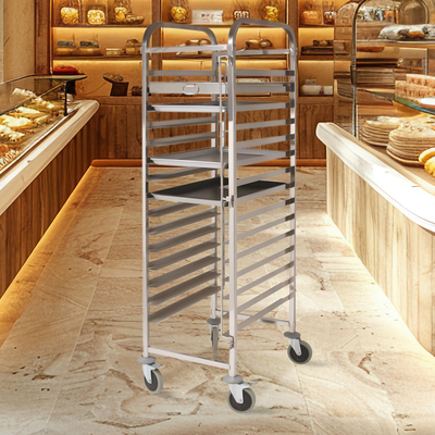 SOGA Gastronorm Trolley 16 Tier Stainless Steel Cake Bakery Trolley Suits 60*40cm Tray