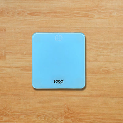 SOGA 180kg Digital Fitness Weight Bathroom Gym Body Glass LCD Electronic Scales Blue