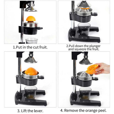 SOGA 2x Stainless Steel Manual Juicer Hand Press Juice Extractor Squeezer Orange Citrus