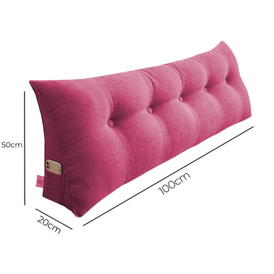 SOGA 2X 100cm Red Triangular Wedge Bed Pillow Headboard Backrest Bedside Tatami Cushion Home Decor