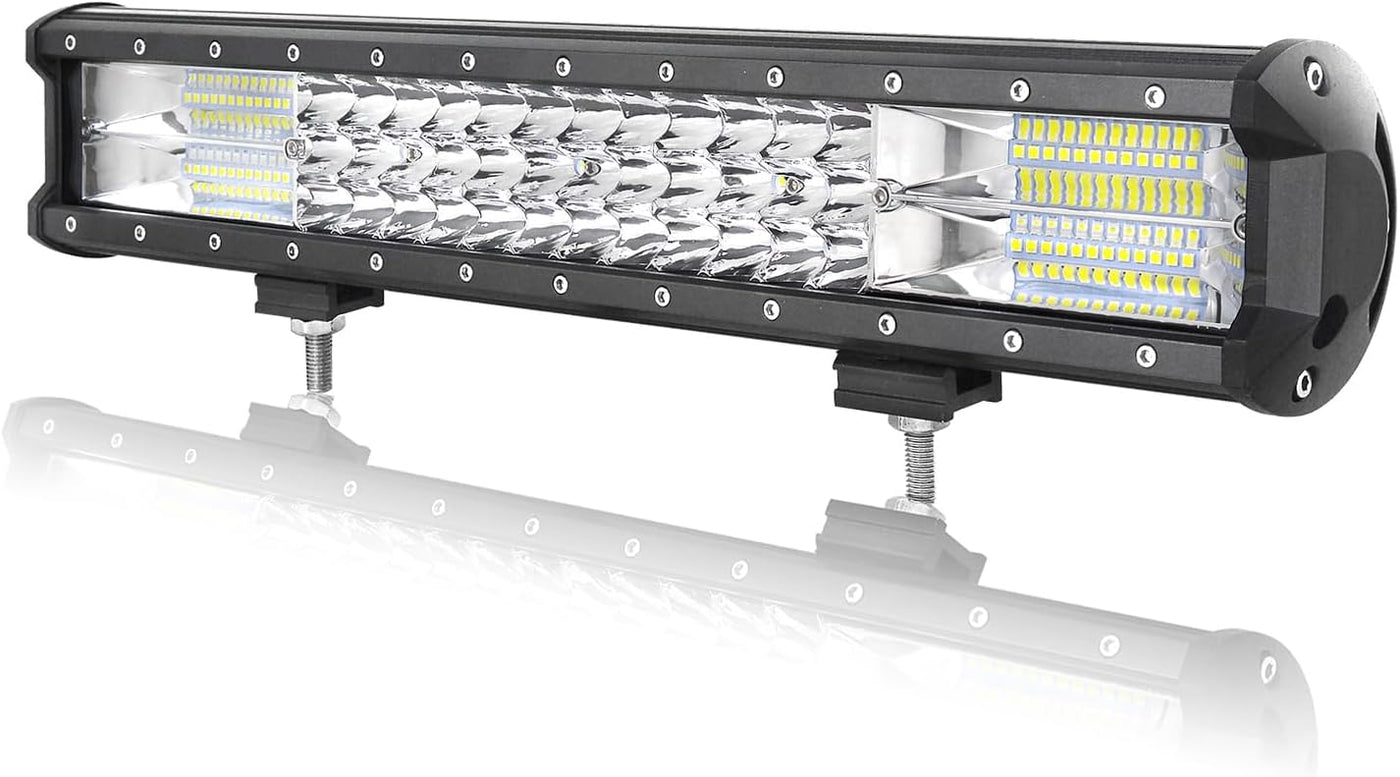 18 inch 252W Triple Row 7D Spot Flood Combo Beam LED Light Bar Waterproof LED Work Diving Lights for Off Road Jeep ATV AWD SUV 4WD 4x4 Pickup
