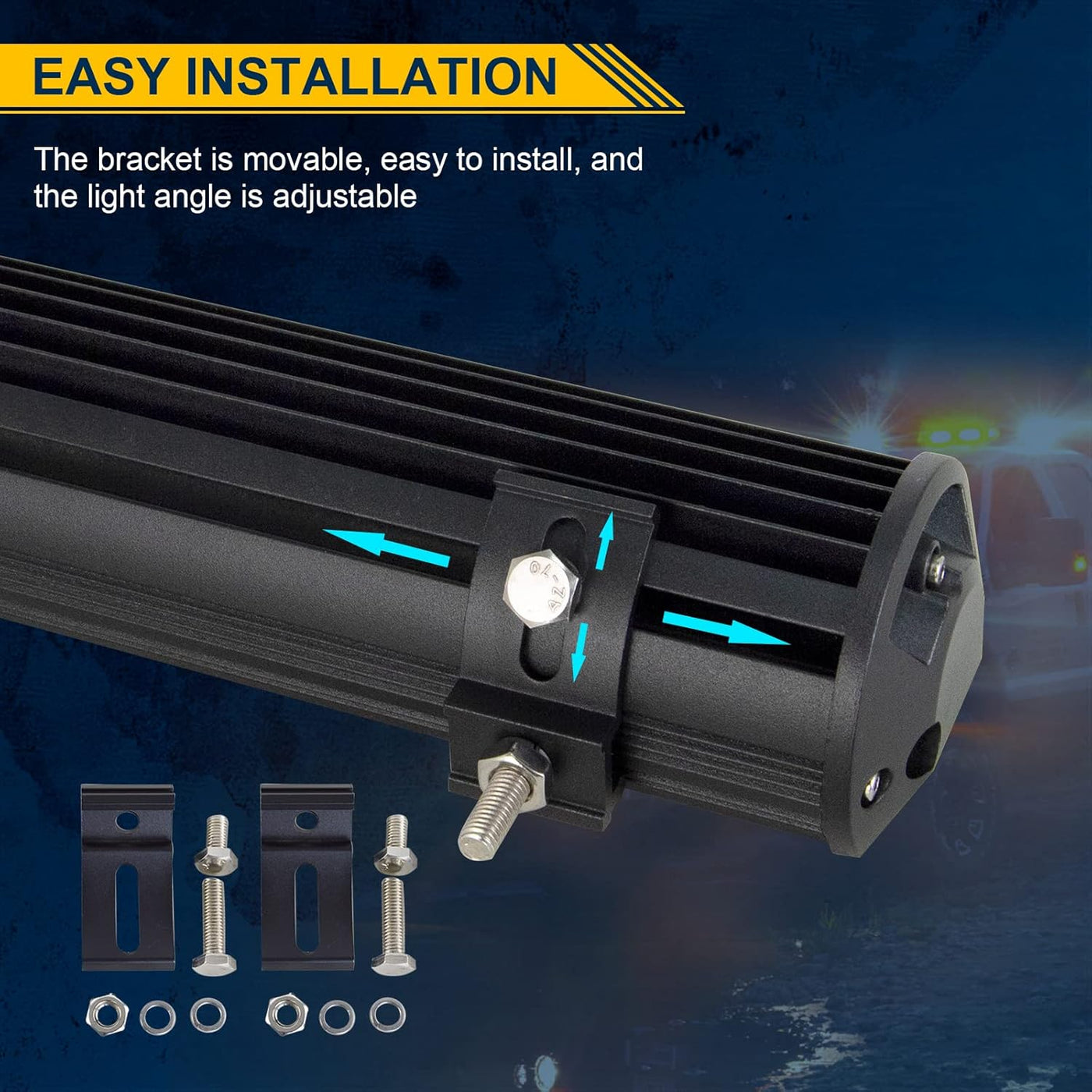 18 inch 252W Triple Row 7D Spot Flood Combo Beam LED Light Bar Waterproof LED Work Diving Lights for Off Road Jeep ATV AWD SUV 4WD 4x4 Pickup