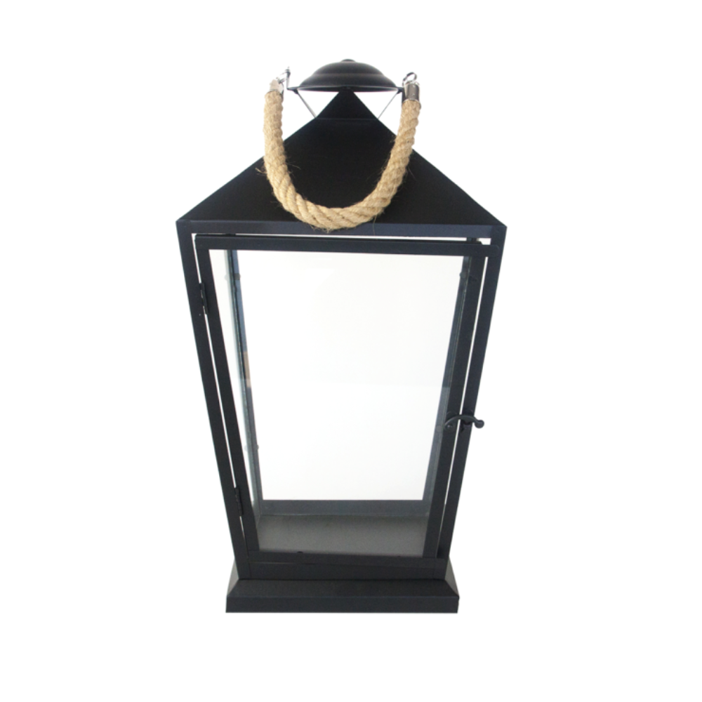 Esschert Design — Black Lantern w/ Hanging Rope · Medium — Voyage ...