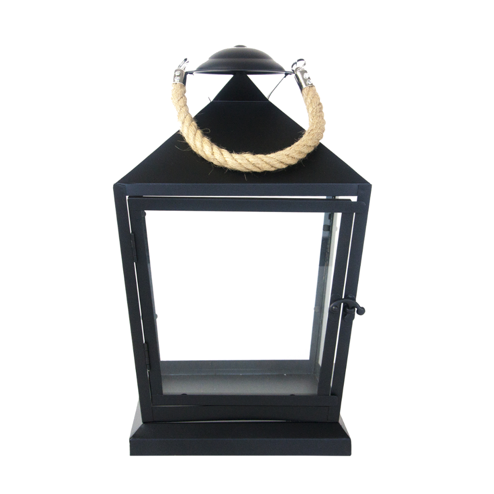Esschert Design — Black Lantern w/ Hanging Rope · Small — Voyage ...