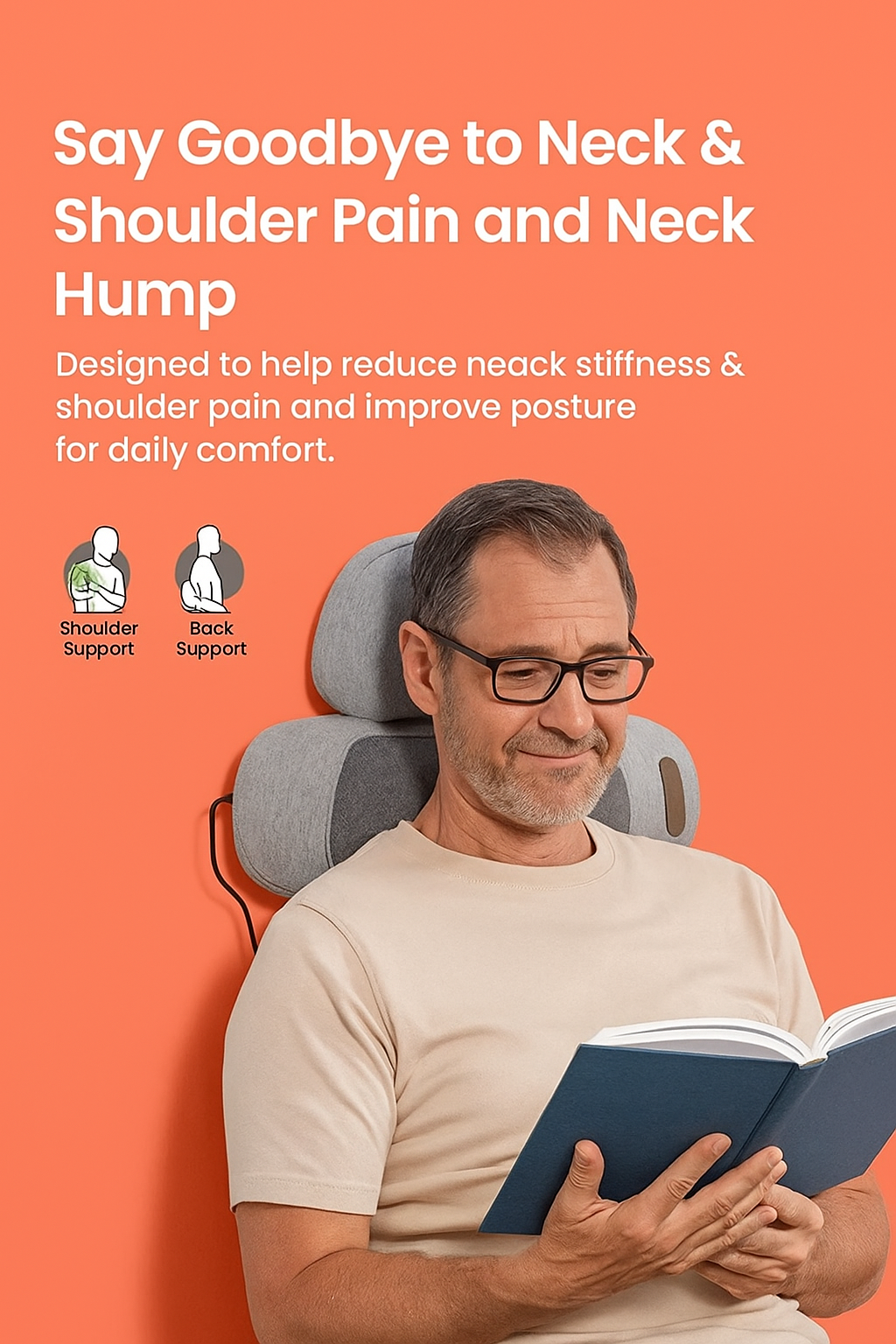 CerviLux™ Electric Massager Cervical Pillow Hot Compress Vibration Massage Neck Traction Relax Sleeping Memory Foam Pillow Spine Support
