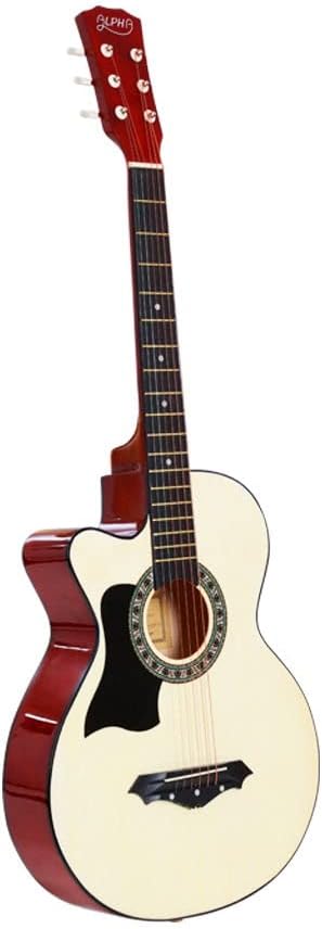 38 Inch Left Handed Guitar Wooden Acoustic Guitar Left Hand with Picks Strap Carry Bag