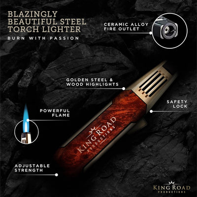 Premium Cocktail Smoker Kit - Drink Infuser Set for Cocktails with Torch - Ideal for Old Fashioned Cocktail - King Road