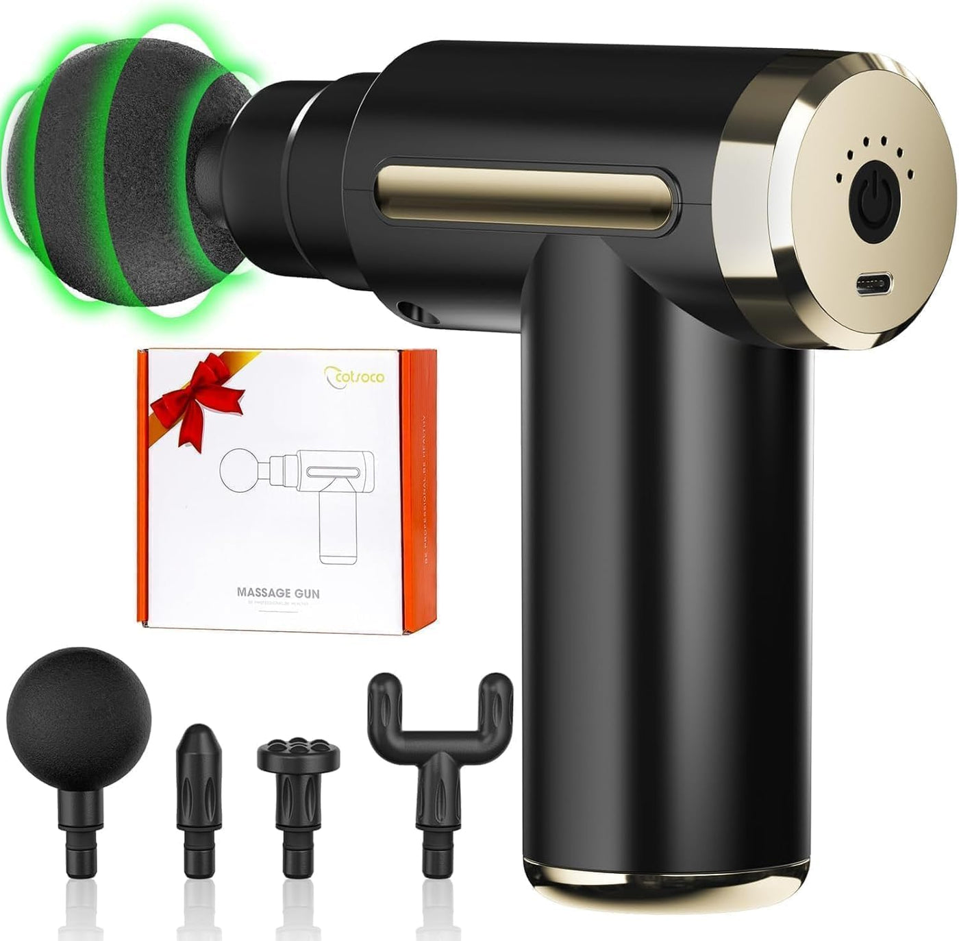 Mini Massage Gun,Cordless Handheld Deep Tissue Muscle Massager 6 Speeds Percussion Massage Device Super Quiet with Intelligent Pressure Sensing System