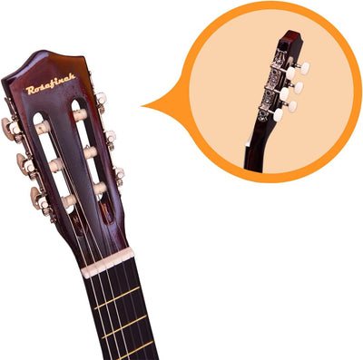 30 inch Classical Guitar Kits for Beginner Children's Wooden Guitar Adult Acoustic Guitar with Bag Capo Strap Picks Tuner 6 Nylon Strings