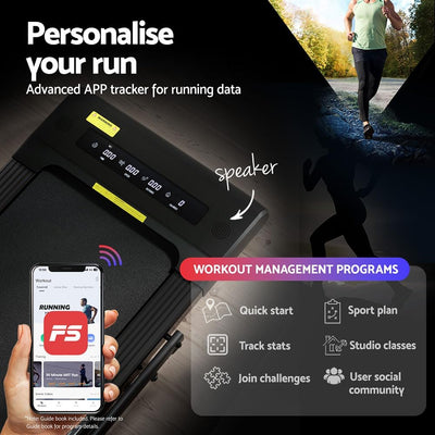 Everfit Walking Pad Under Desk Treadmill Electric Treadmills with 400mm Running Belt Exercise & Fitness Equipment Walking Running Jogging Machine with 14km/h Speed for Home Gym Training