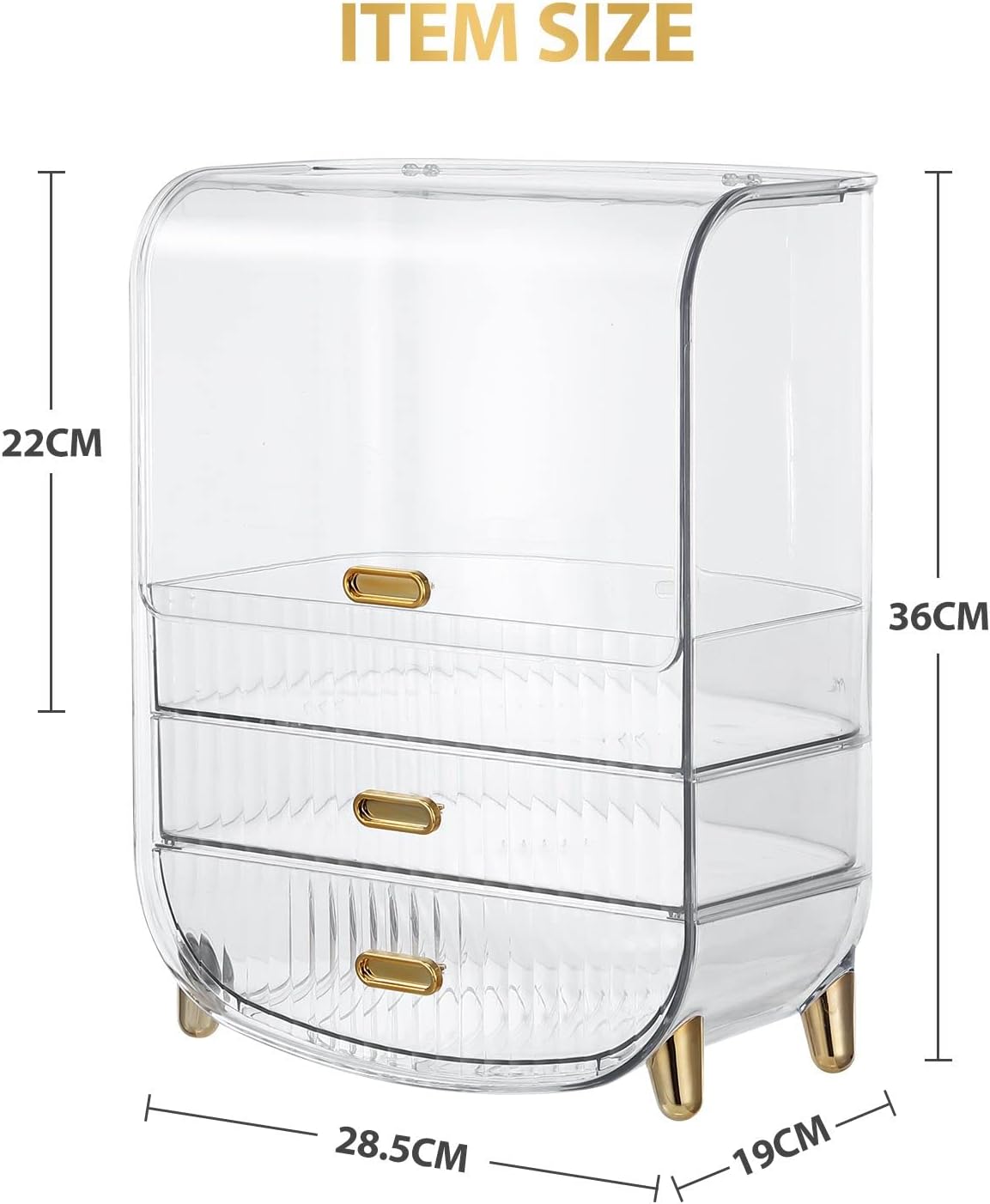 Maxkon Makeup Storage Drawer Case, Portable Jewellery Box Stand Brush Holder Organiser for Cosmetic Lipstick Skincare Display