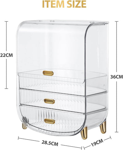 Maxkon Makeup Storage Drawer Case, Portable Jewellery Box Stand Brush Holder Organiser for Cosmetic Lipstick Skincare Display