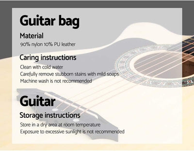 38 Inch Left Handed Guitar Wooden Acoustic Guitar Left Hand with Picks Strap Carry Bag