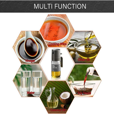 250ml Glass Oil Sprayer Bottle for Cooking – Olive Oil Mister for Air Fryer, BBQ, Baking & More (Dark Gray)
