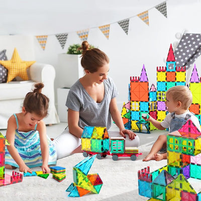 Jasonwell Magnetic Tiles Kids Toys Magnetic Blocks Building Sets 60pcs 3D Magnet Tile Building Blocks Toy Construction Educational STEM Toys Gifts for Toddlers Boys Girls 3 4 5 6 7 8 9 10 + Year Old