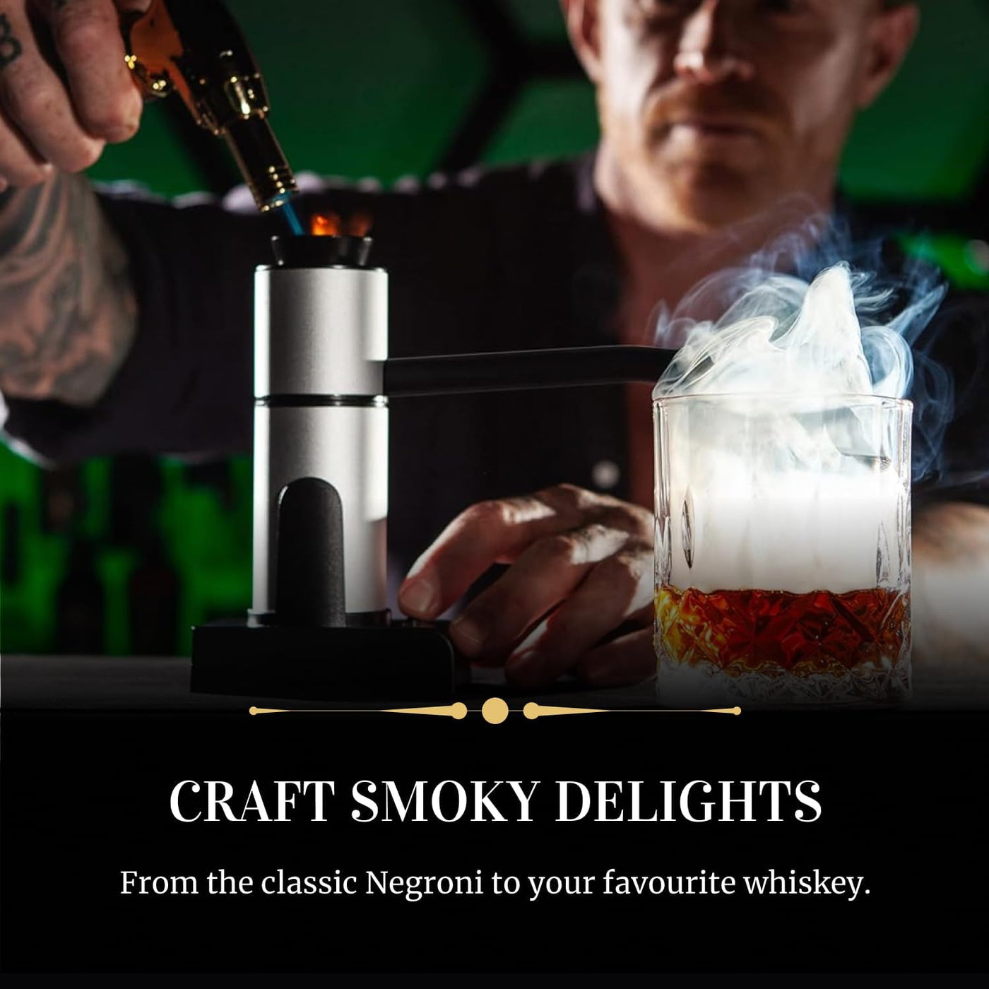 Sixpence Alchemy Cocktail and Food Smoke Infuser with Wood Chips. Portable Kitchen Smoking Gun. Indoor Smoker Kit. Smoke a Drink - Whiskey Old Fashioned, Bourbon. Smoke Food - Cheese, Meat, Fish.