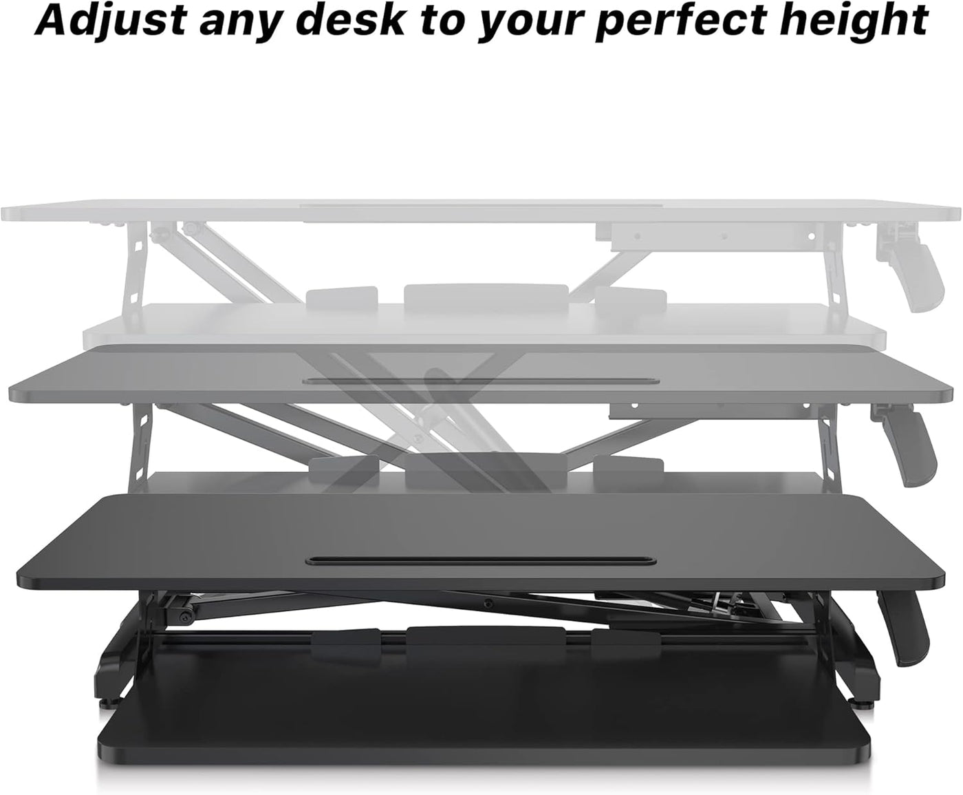 Altus Stand-Up Desk Converter 880mm Sit-to-Stand Tabletop Riser Workstation Black