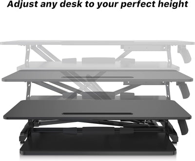 Altus Stand-Up Desk Converter 880mm Sit-to-Stand Tabletop Riser Workstation Black