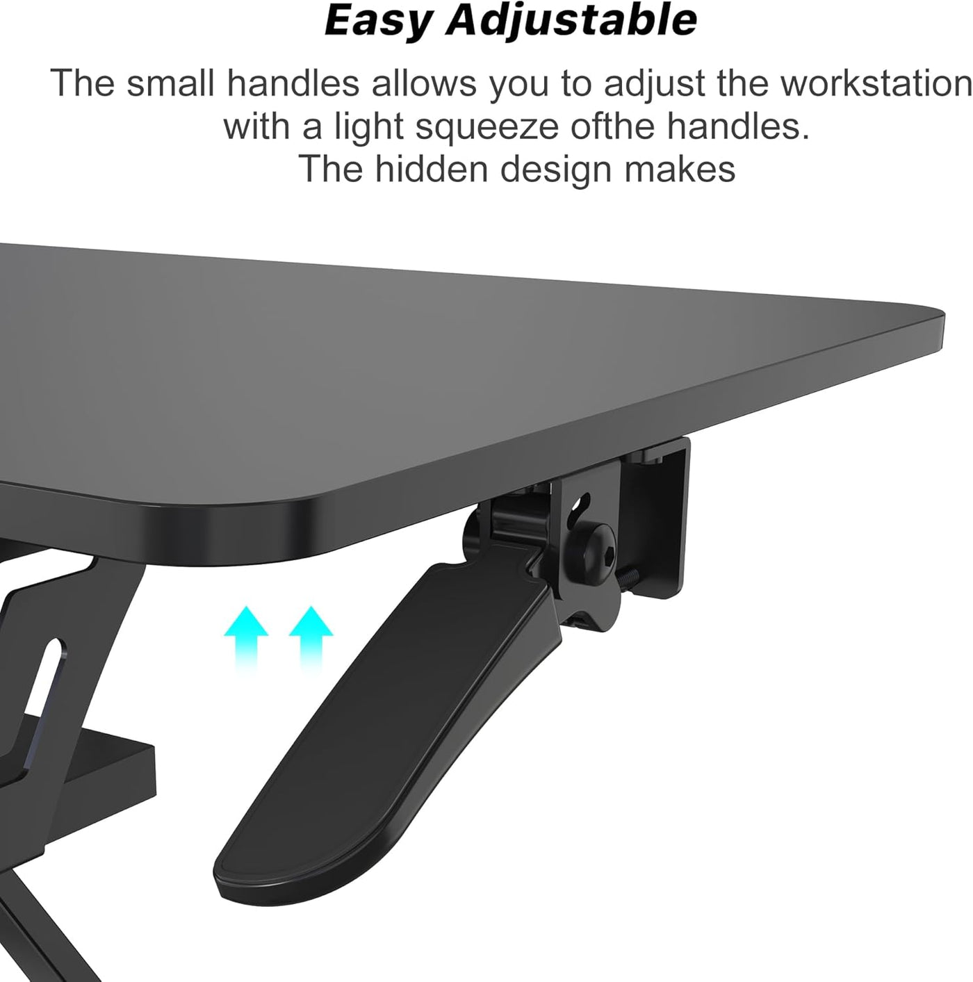 Altus Stand-Up Desk Converter 880mm Sit-to-Stand Tabletop Riser Workstation Black