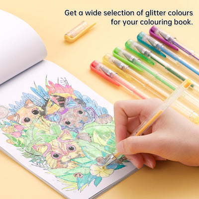 Glitter Gel Pens, 80 Pack Gel Pens 40 Colours Glitter Gel Pen Set with 40 Refills for Adult Colouring Books Doodling Drawing Writing