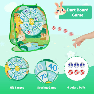 Bean Bag Toss Game, Foldable Portable Corn Hole Board, Indoor Outdoor Toy for Toddlers 3-8 Year Old Boys Girls, Kids Toys for Backyard Beach Lawn Birthday Party and Gift