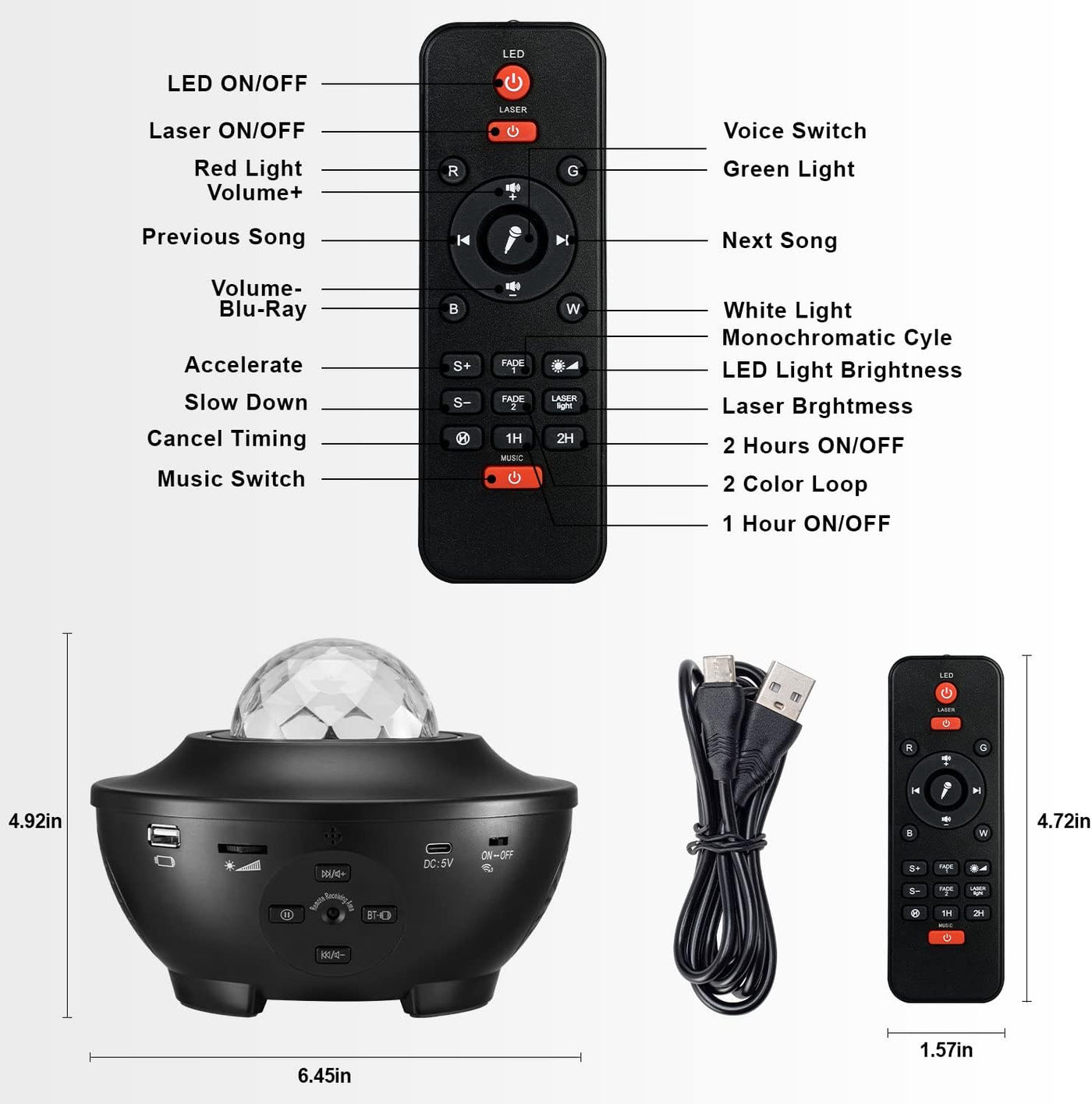 Galaxy Sky Star Projector LED Starry Night Light, Cool Planetarium Music Show Lamp with Speaker for Kids, Boys,Adults Bedroom Space and Home Ceiling Living Room Décor, Party (Black)