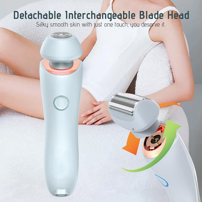 Lady Shaver, Silk Glide Razor, Electric Epilator Painless Hair Remover for Women, Bikini Trimmer for Home & Travel, 3 in 1 Electric Razor for Sensitive Skin, Wet & Dry Use, Rechargeable