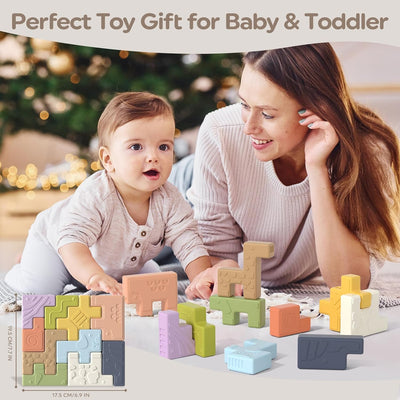 Montessori Toys for Toddlers, Building Blocks, Soft Baby Toys, Baby Sensory Toys for Toddler, Toys for 1 Year Old 10 PCS