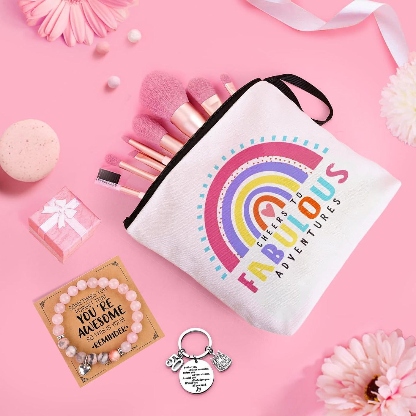 50th Birthday Gifts for Women, Her 50 Years Old Gift Ideas Happy Hamper Pamper Set Present Basket, Friends Sisters Wife Bestie Girlfriend Mum Born in 1975