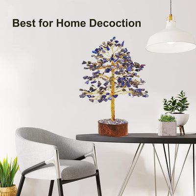 Lapis Lazuli, Bonsai Tree - Crystal Tree - Balancing Stones - Artificial Trees - Handmade Decorative Accessories - Chakra Tree - Desk Plants for Women Office - Home Gifts, Gem Tree, Desk Gifts