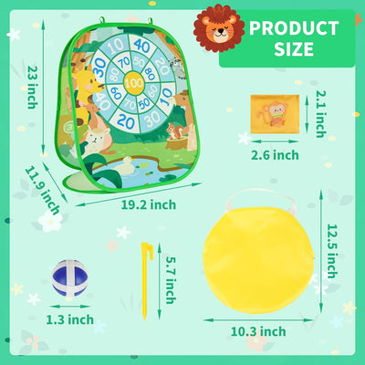 Bean Bag Toss Game, Foldable Portable Corn Hole Board, Indoor Outdoor Toy for Toddlers 3-8 Year Old Boys Girls, Kids Toys for Backyard Beach Lawn Birthday Party and Gift