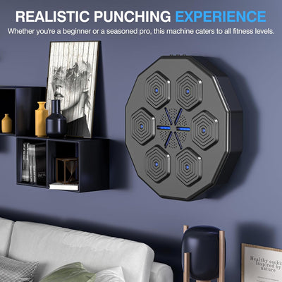 2025 New Music Boxing Machine, Upgraded 2.0 Smart Bluetooth Music Boxing Parent-Child Games, Wall-Mounted Exercise Equipment for Home