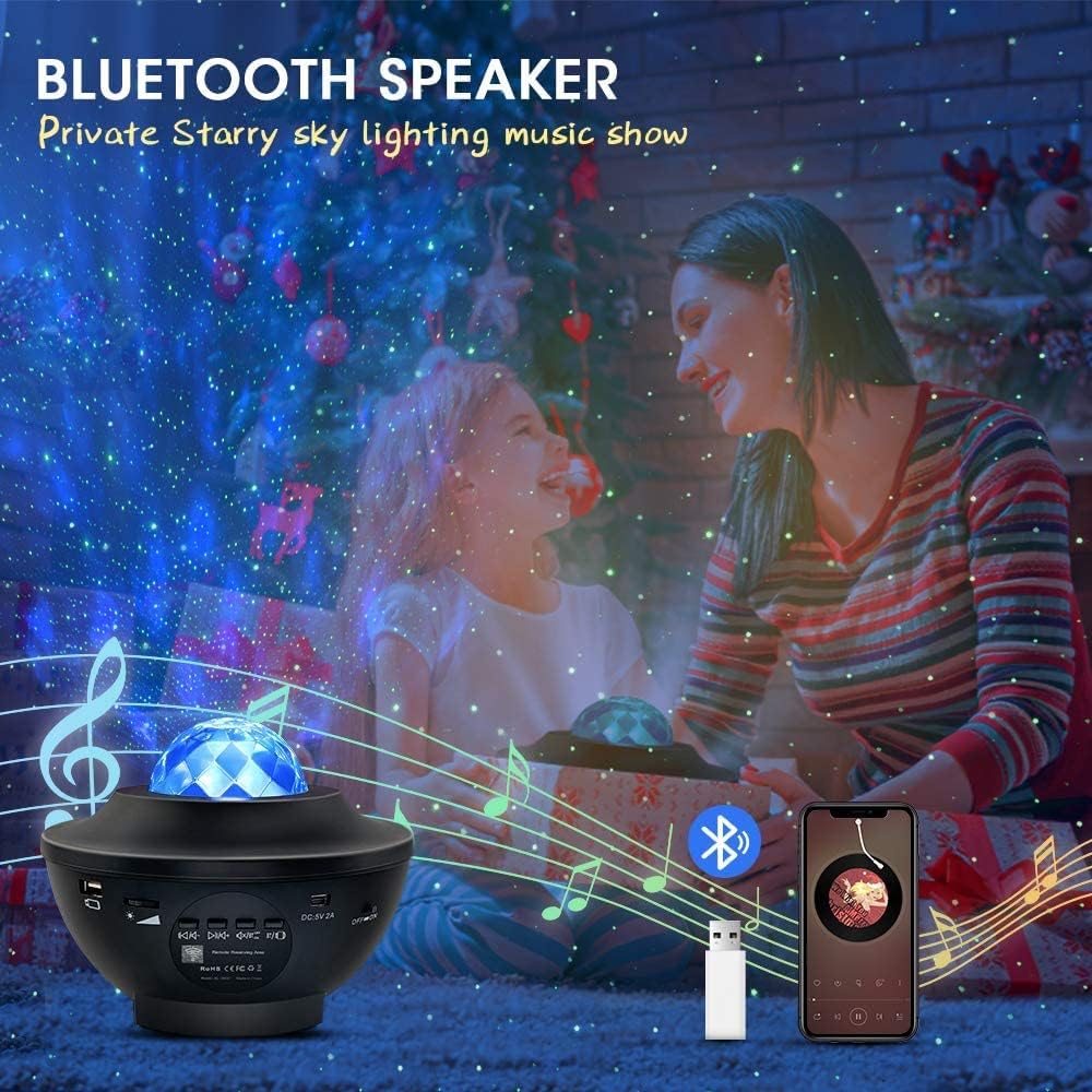 Galaxy Projector, Star Projector Starry Light with Music Player, 14 Colors Night Light with White Noise, Nebula,Timer & Remote Control for Gaming Room, Home Theater