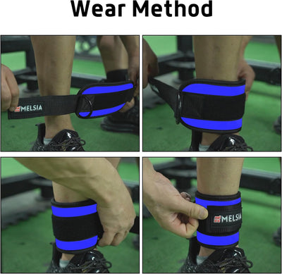 Ankle Straps for Cable Machine Women & Men - For Glute, Booty Workouts, Kickbacks, Leg Extensions, Curls and Hip Abductors - Adjustable, Gym Cable Attachments - Ergonomic Neoprene Padding (Pair)