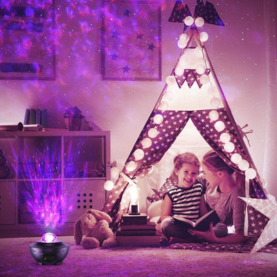 Galaxy Projector, Star Projector Light Ocean Wave Star Night Light, Adjustable Lightness Remote Control Timer 10 Lighting Modes, Built-in Music Speaker for Kids Bedroom Christmas Wedding Party Gift