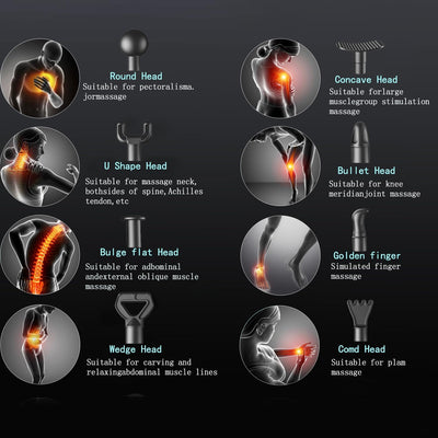 Massage Gun Deep Tissue,Percussion Back Massager Gun for Athletes Muscle Massage Gun for Pain Relief with 10 Massage Heads & 20 Speeds (Matte Black)