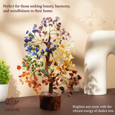 7 Chakra Tree of Life | Crystal Tree for Positive Energy - Meditation | Feng Shui Money Bonsai Tree | Home - Office - Crystal Decor | Healing Gemstone Artificial Tree | Spiritual Gift