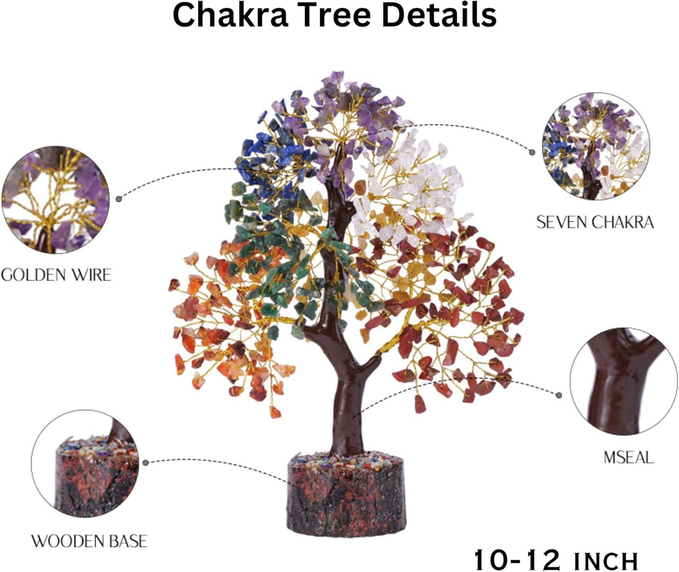 Gemstone Crystal Tree, 7 Chakra Tree, Gifts for Women, Small House Decor, Tree, Bonsai Tree, Buddha Statue, Home Decor, Crystals, Protection Crystals, Chakra Stones