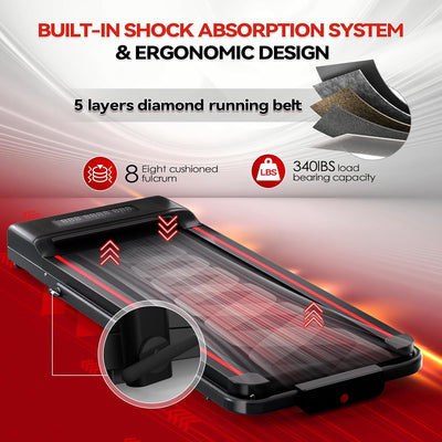 Sperax Under Desk Treadmill, Portable Treadmills for Home, 3 in 1 Foldable Walking Pad