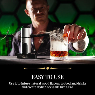 Sixpence Alchemy Cocktail and Food Smoke Infuser with Wood Chips. Portable Kitchen Smoking Gun. Indoor Smoker Kit. Smoke a Drink - Whiskey Old Fashioned, Bourbon. Smoke Food - Cheese, Meat, Fish.