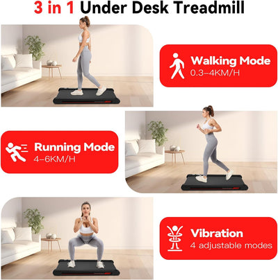 Sperax 3 in 1 Walking Vibration Pad, Under Desk Treadmill with APP, Portable Treadmills for Home, Walking Pad Treadmill with Remote Control