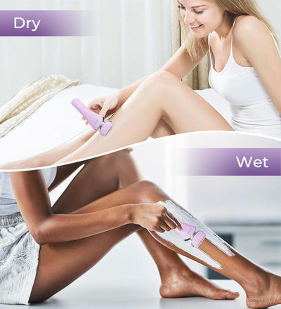 Electric Shaver for Women Lady Razor Bikini Trimmer Body Hair Removal for Legs and Armpits Painless Cordless Rechargeable Wet and Dry Purple and White