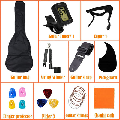 30 inch Classical Guitar Kits for Beginner Children's Wooden Guitar Adult Acoustic Guitar with Bag Capo Strap Picks Tuner 6 Nylon Strings