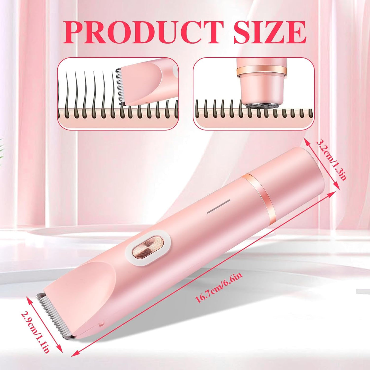 Comfort 2 in 1 Electric Lady Shaver, Waterproof Wet & Dry Use Body Hair Trimmer, Dual Head Shaver Women, Bikini & Body Shaving, Ladies Underarm Face Lip Legs Hands Hair Trimmer afeamo