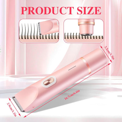 Comfort 2 in 1 Electric Lady Shaver, Waterproof Wet & Dry Use Body Hair Trimmer, Dual Head Shaver Women, Bikini & Body Shaving, Ladies Underarm Face Lip Legs Hands Hair Trimmer afeamo