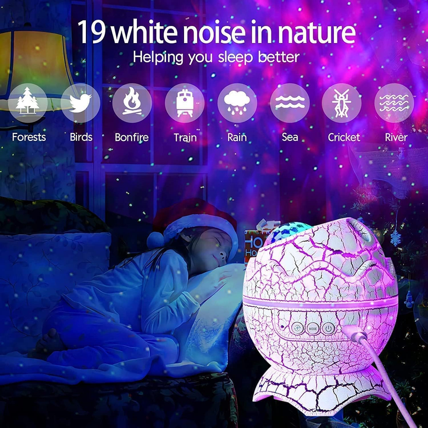 Galaxy Projector, Star Projector Starry Light with Music Player, 14 Colors Night Light with White Noise, Nebula,Timer & Remote Control for Gaming Room, Home Theater