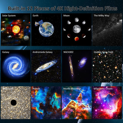 Galaxy Projector, Star Projector Starry Light with Music Player, 14 Colors Night Light with White Noise, Nebula,Timer & Remote Control for Gaming Room, Home Theater