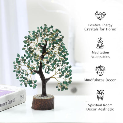 Green Aventurine - Natural Aventurine Crystal - Artificial Trees - Crystal Money Tree - Spiritual Home Decor - Christmas - Money Tree - Spiritual Gifts - Living Room Décor - Green Decor